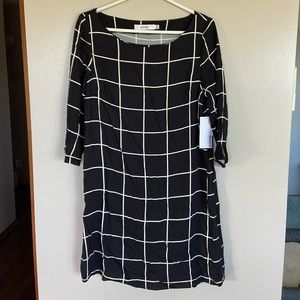 Black and white shift dress
